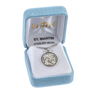 Sterling Silver Round Shaped St. Martin Medal
