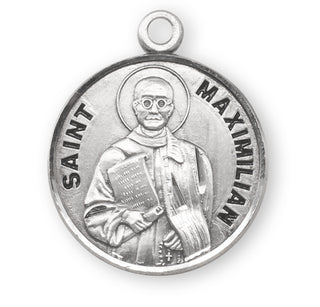 Sterling Silver Round Shaped St. Maximillian Medal