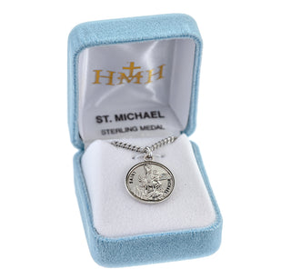 Sterling Silver Round Shaped St. Michael Medal