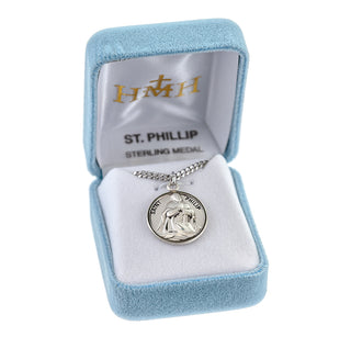 Sterling Silver Round Shaped St. Phillip Medal