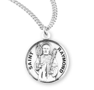 Sterling Silver Round Shaped Saint Raymond Medal