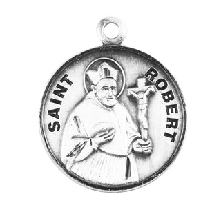 Sterling Silver Round Shaped St. Robert Medal
