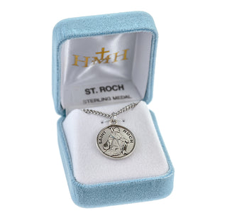 Sterling Silver Round Shaped St. Roch Medal