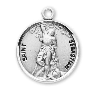 Sterling Silver Round Shaped St. Sebastian Medal