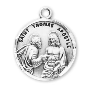 Sterling Silver Round Shaped St. Thomas Apostle Medal