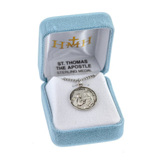 Sterling Silver Round Shaped St. Thomas Apostle Medal