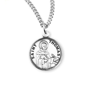Sterling Silver Round Shaped Saint Thomas Medal