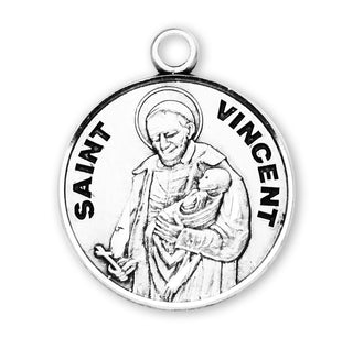 Sterling Silver Round Shaped St. Vincent Medal