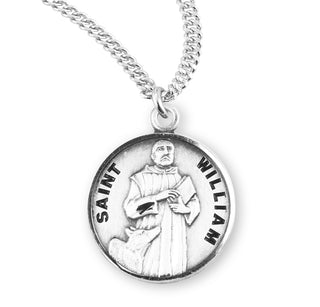 Sterling Silver Round Shaped Saint William Medal