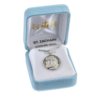 Sterling Silver Round Shaped St. Zachary Medal
