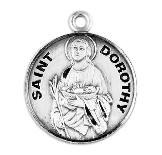 Sterling Silver Round Shaped St. Dorothy Medal
