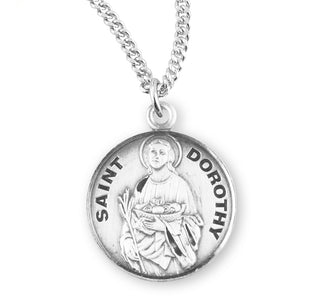 Sterling Silver Round Shaped Saint Dorothy Medal