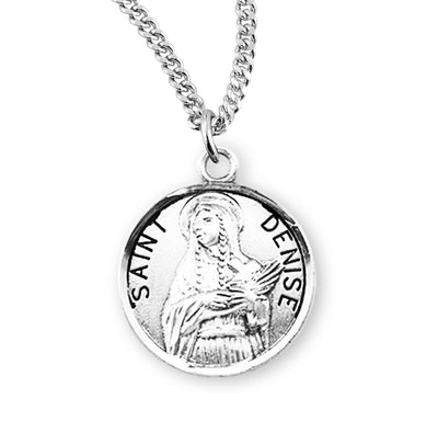Sterling Silver Round Shaped St. Denise Medal