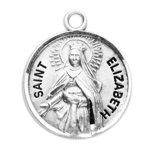 Sterling Silver Round Shaped St. Elizabeth Medal