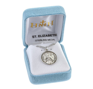 Sterling Silver Round Shaped St. Elizabeth Medal