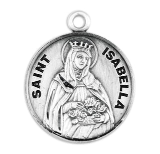 Sterling Silver Round Shaped St. Isabella Medal