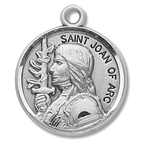 Sterling Silver Round Shaped St. Joan of Arc Medal - SALE