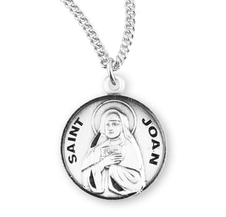 Sterling Silver Round Shaped Saint Joan Medal