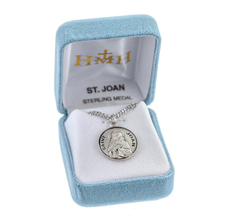 Sterling Silver Round Shaped St. Joan Medal
