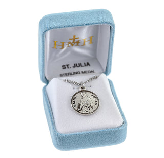 Sterling Silver Round Shaped St. Julia Medal