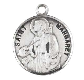 Sterling Silver Round Shaped St. Margaret Medal