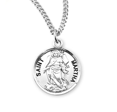 Sterling Silver Round Shaped St. Martha Medal