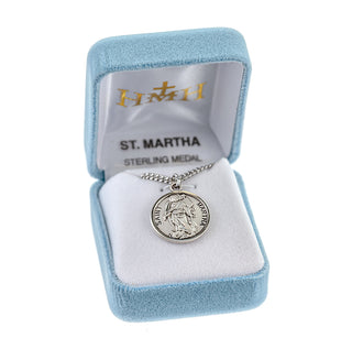 Sterling Silver Round Shaped St. Martha Medal