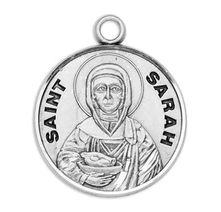 Sterling Silver Round Shaped St. Sarah Medal