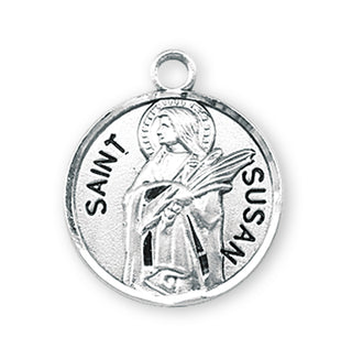 Sterling Silver Round Shaped St. Susan Medal