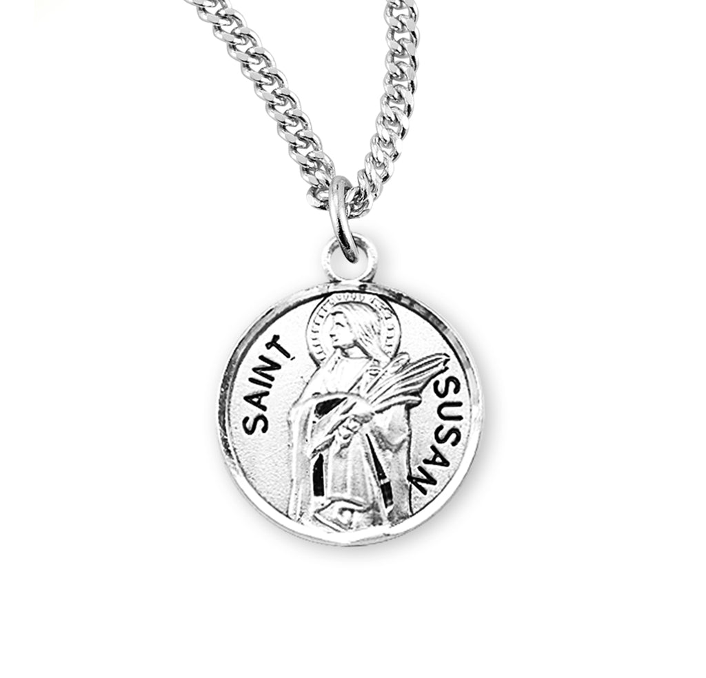 Sterling Silver Round Shaped Saint Susan Medal – CatholicShop.com