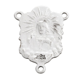 Sterling Silver Miraculous and Scapular Rosary Center