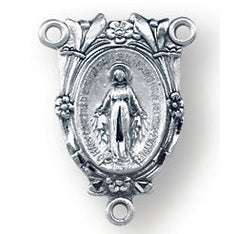 Sterling Silver Madonna Rosary Center