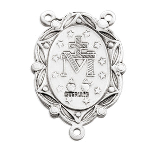 Sterling Silver Heart Shaped Baby Miraculous Medal Pin