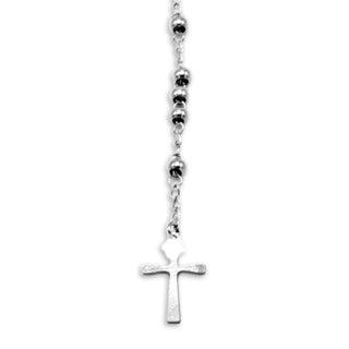 Traditional Silver Rosary Necklace Five Decade Catholic Prayer Beads  3mm