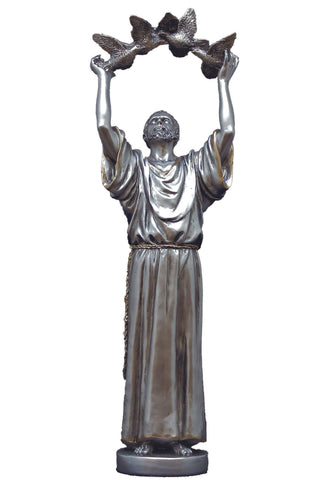 St. Francis in Pewter Style 11"