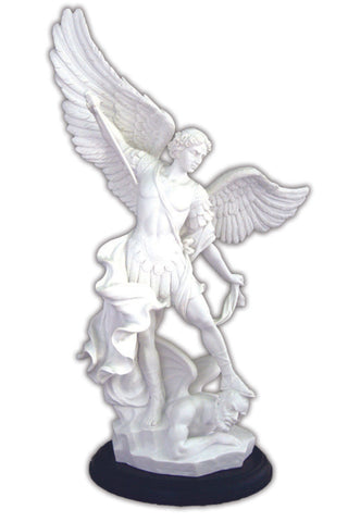 St. Michael in White/Black Base 15"