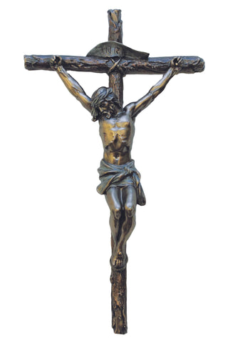Crucifix in Cold Cast Bronze 16"