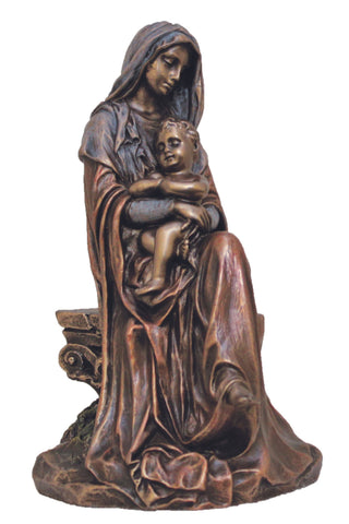 Madonna & Child in Cold Cast Bronze 6"