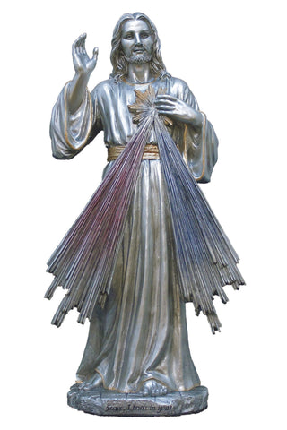 Divine Mercy in Pewter Style 12"