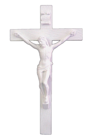 Crucifix in White 10"