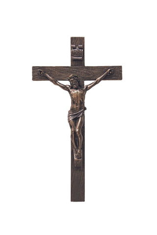 Crucifix in Cold Cast Bronze 10"