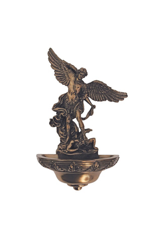 St. Michael Font in Cold Cast Bronze 9"