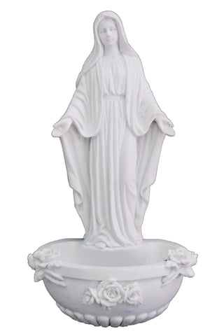Standing/Hanging Lady of Grace Font in White 7.5"