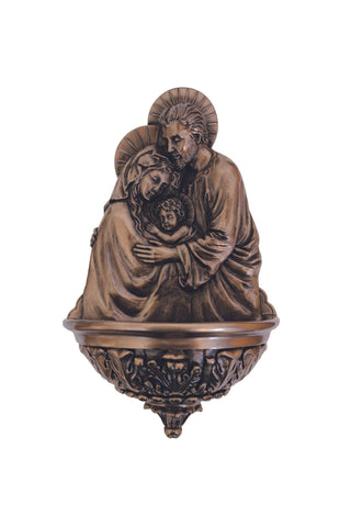 Holy Family Font in Cold Cast Bronze 9"