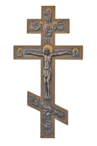 Byzantine Crucifix in Cold Cast Bronze 9x17.5"
