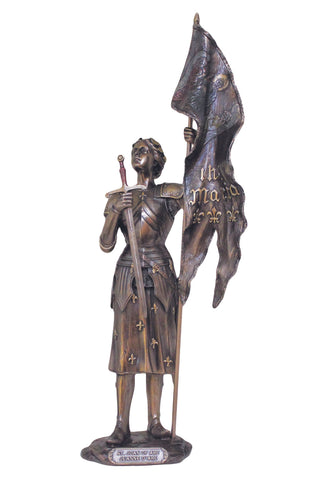 St. Joan of Arc in Cold Cast Bronze 11"