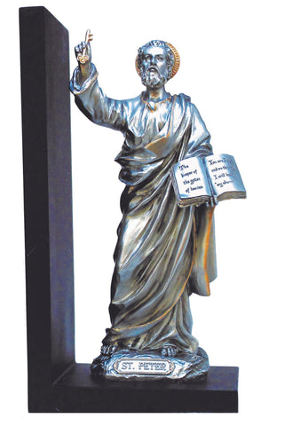 St. Peter Bookend in Pewter Style 9.5"