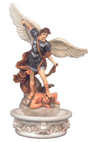 Standing/Hanging Saint Michael Font in Color 8"