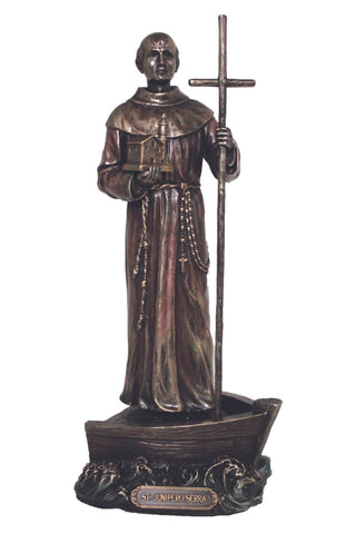 St. Junipero Serra in Cold Cast Bronze 9"