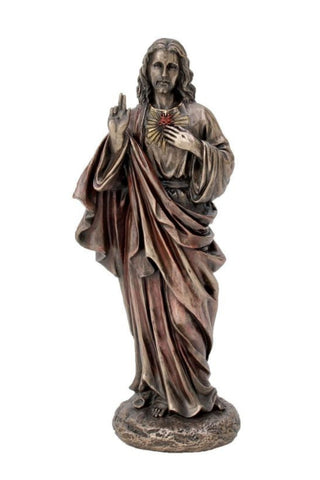 Sacred Heart of Jesus in Cold Cast Bronze 8"